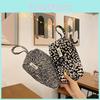 Leopard Print Fashion Canvas Cosmetic Bag Large Capacity Makeup Pouch Street Style Organizer