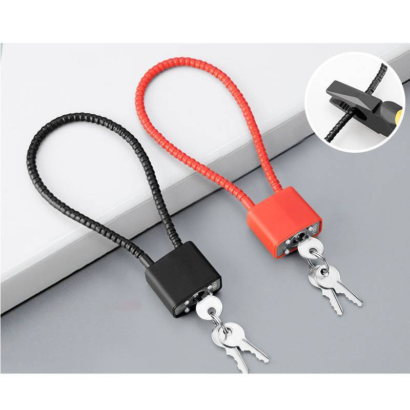Modern Minimalist Iron Cable Lock With 3 Keys For Cabinet And Drawer Security