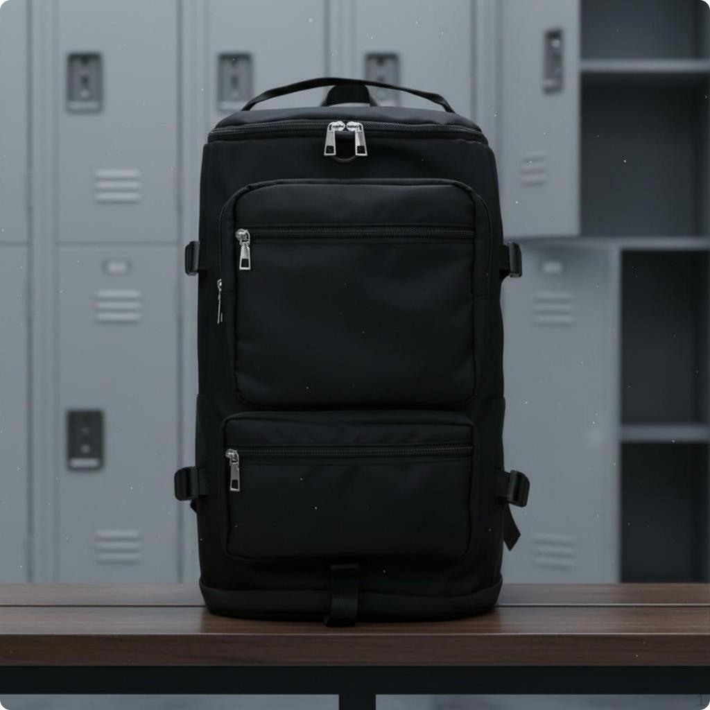 Gym Travel Bag Backpack Large Capacity Lightweight Daypack for School Black