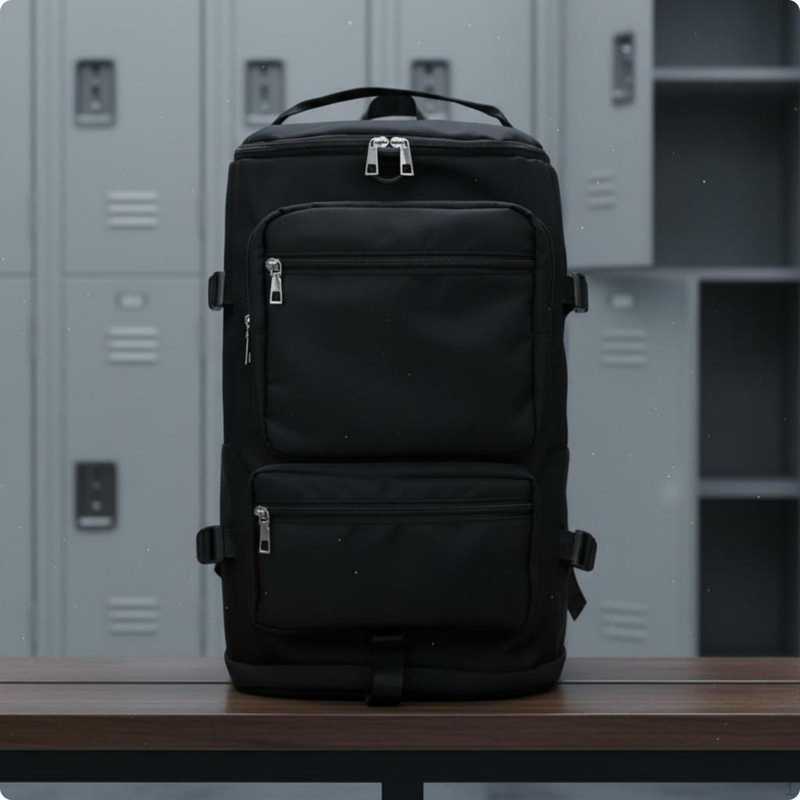 Gym Travel Bag Backpack Large Capacity Lightweight Daypack for School Black