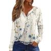 Women's T Shirt Tee Button Long Sleeve Daily Weekend Fashion Basic V- Neck Regular Top