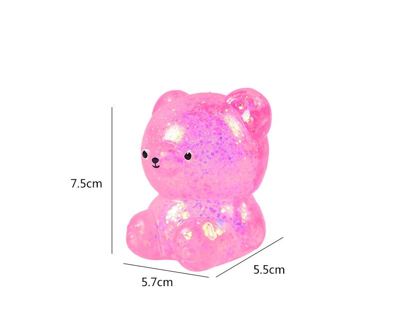 

Festive Glitter Gummy Bear Squishy, Cute Animal Squeeze Toy, Soft Anti-Stress Vent Decompression for Holiday Gifts