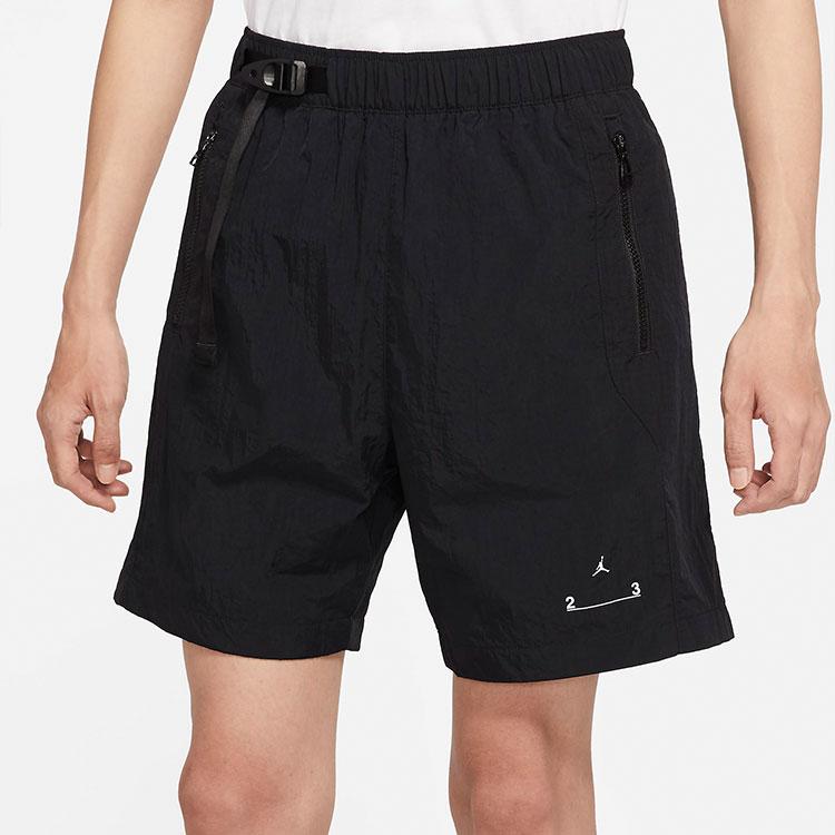 Jordan Solid Color Logo Woven Shorts Men Bottoms Black DQ7876-010
