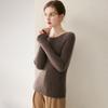 Le Kasha 2026 Women's 100% Cashmere Sweater: Ribbed Round Collar, Long Sleeve, Twelve Gauge Single Thread