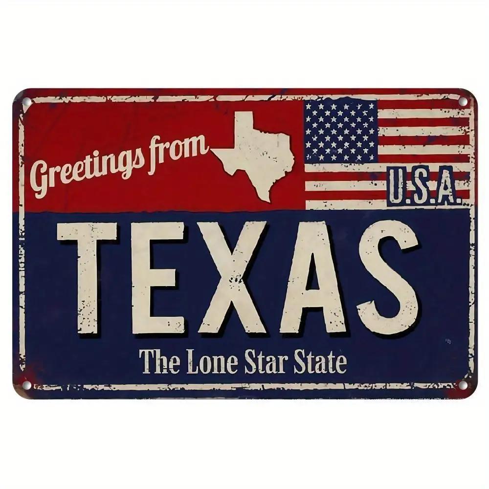 

1-Pack Texas Vintage Greetings License Plate Metal Sign 1-Pack Texas Vintage Greetings License Plate Metal Sign 20x30cm（7.8x11.8inch）