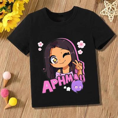 T-shirt Aphmau Kawaii Aphmau t-shirty drukuj księżniczka odzież dziecięca Cartoon Anime chłopcy dziewczęta koszula nadruk kota letnie topy
