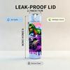 1PC Colorful Dragon DJ Music Cartoon 750ml Color Plastic Sports Water Bottle Leakproof Flip Straw Lid Suitable for Sports Office Home Use