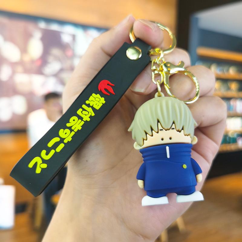 Anime Jujutsu Kaisen Chibi keychain Gojo Satoru Itadori Yuji custom keychain cartoon fun bag charm backpack car keychain