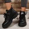 Plus Size Women's Martin Boots 2025 Fall/Winter New Arrival British Style Lace-Up Ankle Boots Fashionable Chunky Sole Short Boots