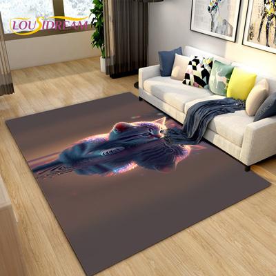 3D Cartoon Schattige Kat Gebied Tapijt, Tapijt Tapijt voor Thuis Woonkamer Kinderen Slaapkamer Bank Deurmat Decor, Keuken Antislip Vloermat