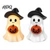 Spooky Table Centerpiece Halloween Ghost Figurine, Cute Resin Holding Pumpkin Unique Seasonal Ornament Statue for Desk Tabletop Indoor Home