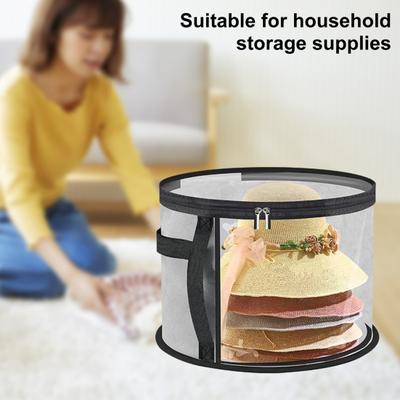 Oversized Clear Hat Storage Bag with Handle Zipper Closure Transparent Design Foldable Cowboy Hat Organizer Wide Brim Hat Case
