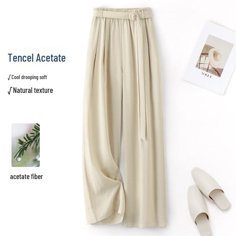 IHIMI Women s Lyocell Acetate Wool Wide-Leg Pants M