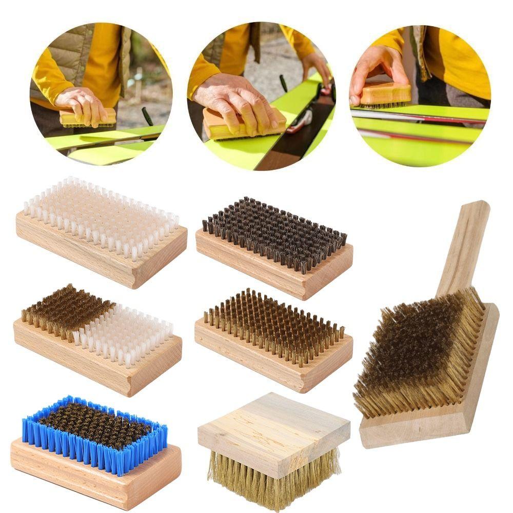 Horsehair Ski Waxing Brush Wooden Handle Brush Snowboard Tool Snowboard Brush Winter Sports