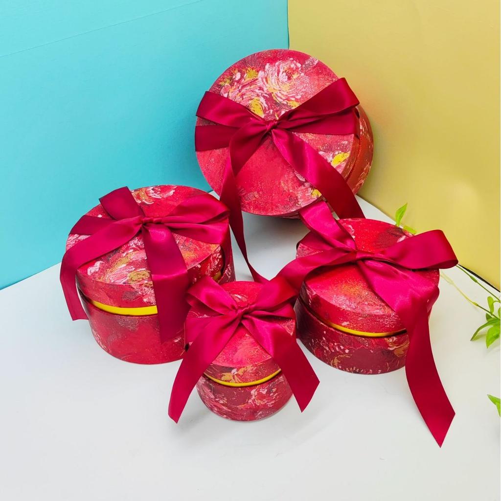 10 Pcs European Style Candy Box Hand Painted Round Bucket Box Paper Quality Gift Box Wedding Present Festive Party Supplies