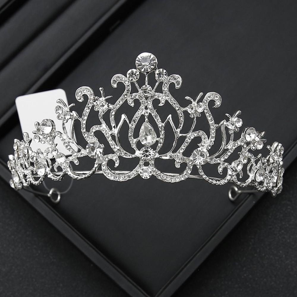 Classical Princess Cake Crown Rhinestone Wedding Party Headwear New Crystal Bridal Tiara  Birthday