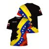 Tricouri cu Imprimeu 3D Venezuela Pentru Bărbați Gât Rotund Mânecă Scurtă Tricou Supradimensionat Fashion Casual Vară Tricou Zilnic