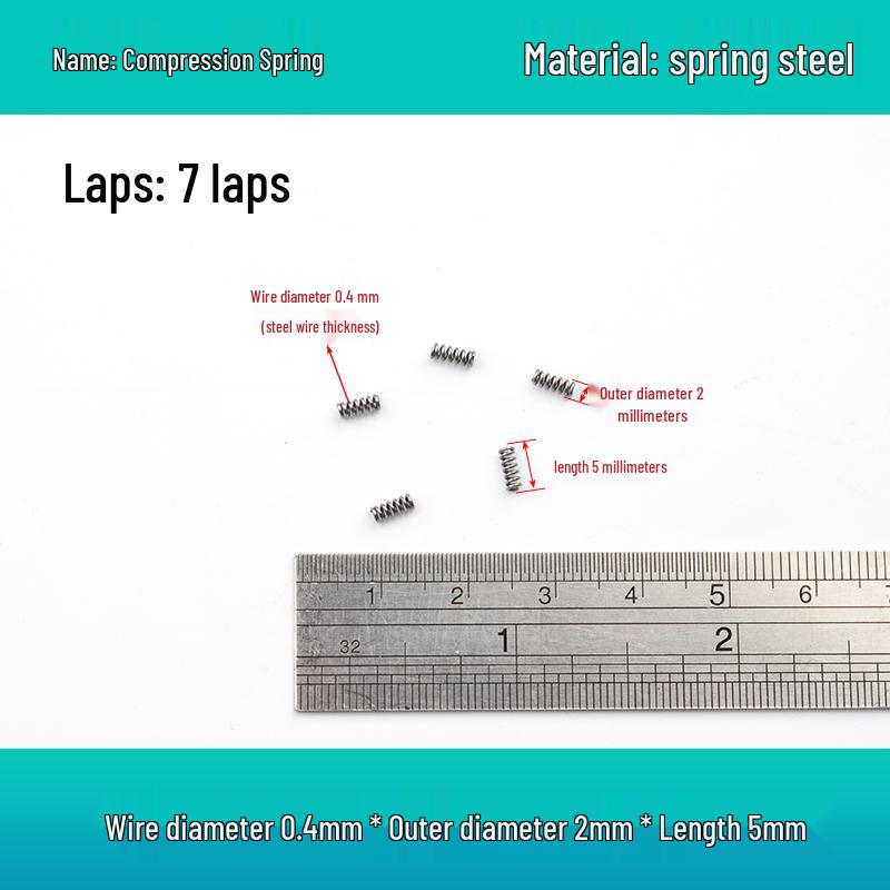 Small Mechanical Compression Spring: 0.4mm Wire, 2-8mm Outer Diameter