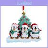 Charming Resin Penguin Family Christmas Ornaments Adorable Holiday Decorations Set