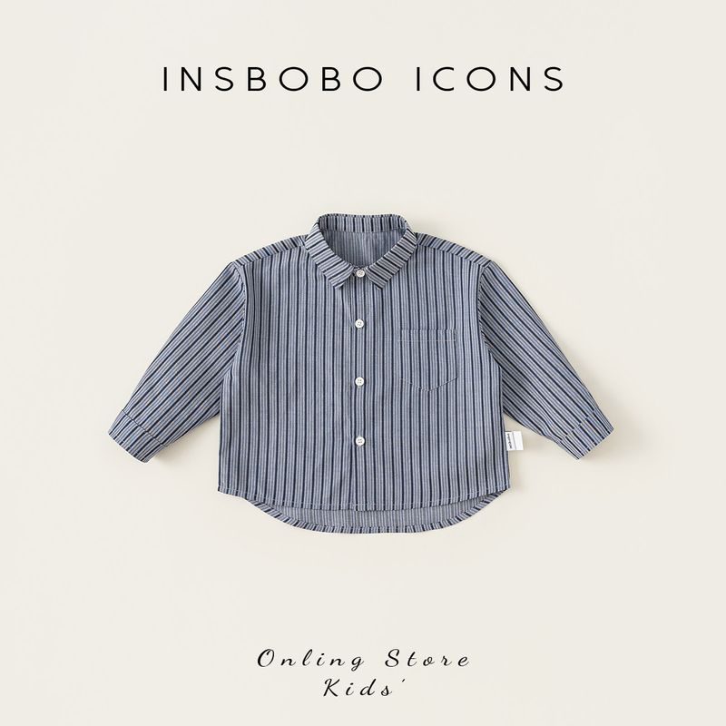 Insbobo Kidsren s Shirts, Boys  Shirts, 2026 Spring New Style Girls  Stripesd Tops, Baby Spring Casual Wear Stripes 80