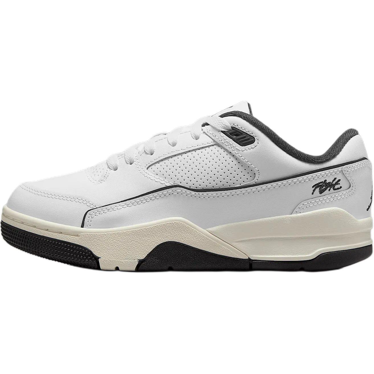 

Jordan FLIGHT COURT Soft And Comfortable Slip Resistant Abrasion Resistant Low top Children s Basketball Shoes White HF3333-100