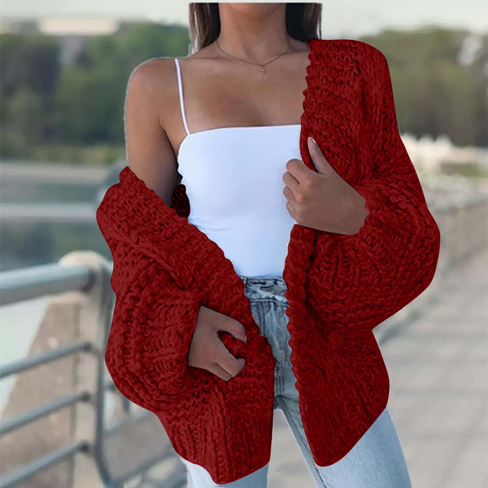 Женские вязаные плюшевые свободные верхние топы большого размера с рукавами L винный