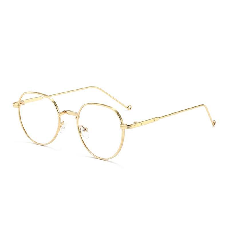 

Women Men Metal Oval Nearsighted Glasses Black/Silver/Gold Frame Vintage Steampunk Short-sight Eyeglasses 0 -1.0 -1.5 To -6.0 0 золотой