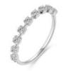 Versatile Half-Eternity Pavé Moissanite Ring: 925 Silver with 18K Gold Plate, Simple Thin Style, Stackable Fashionable Women's Ring