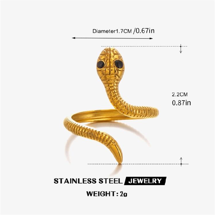 Współczesne Pierścionki z Wężami Polerowana Stal Nierdzewna Akcesorium Unisex Odpowiednie do Codziennych Lub Formalnych Stylizacji