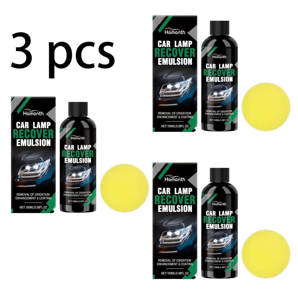 Homonth Car Headlight Maintenance Kit, Headlight Cleaning and Stain Removal, Headlight Scratch Renovation and Polishing Care Kit 100ml