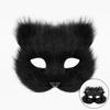 Plush Animal Cats Face Mask Furry Animal Half Face Mask for Men Women Masquerade Halloween Cosplay Costume Accessory