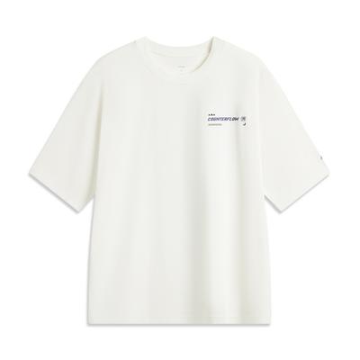 Li Ning CF Comfort Print Cool Antibacterial Loose Short Sleeve T-Shirt Men Tops Off-White ATSV205-1