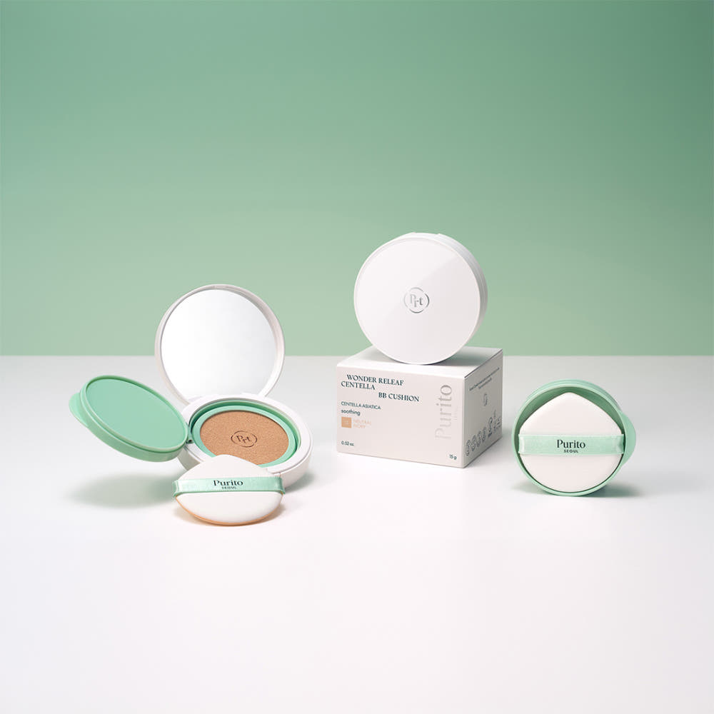 PURITO SEOUL Wonder Releaf Centella BB Cushion SPF30 PA+++ Hydrating Cover Cushion Set 15g + Refill 15g