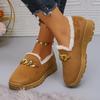 Schwarz braune Modekette Doudou Schuhe Herbst und Winter neue Schnee Baumwollschuhe Low-Top warme Damenschuhe