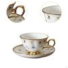 Ceramic Coffee Cup and Saucer Set Afternoon Tea Mug Floral Pattern