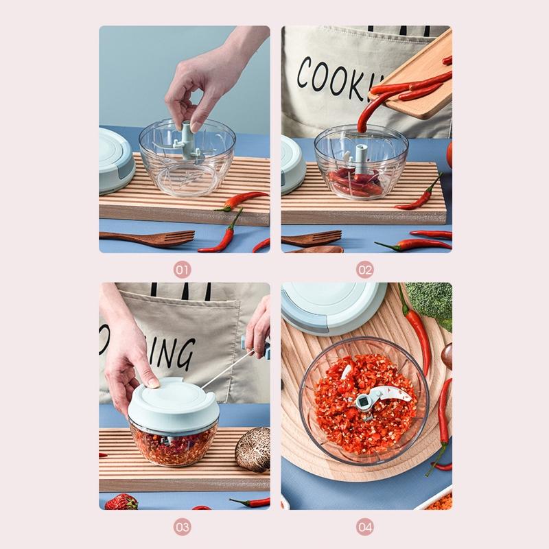 Hand Chopper Garlic Press Vegetable Fruit Twist Shredder Manual Meat Grinder Chopper Garlic Crusher Cutter Home Kitchen