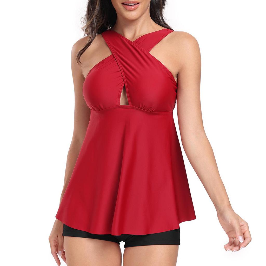 2025 Women's Gradient Tankini Set with Boyshorts - European & American Style