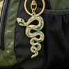 Keychain Pendant Sparkling Rhinestones Inlaid Zinc Alloy Snake Shape Key Chain Lightweight Car Bag Accessory