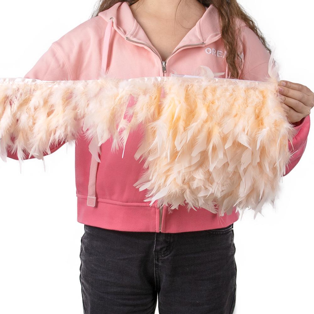 Multicolor Natural Turkey Feather Trim Ribbon 4-6 Inches Fluffy White Marabou Feathers Trims Lace for Party Skirt Clothing Decor