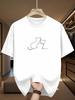 Hugging Cats Line Art Tee T Shirt Men Women Short Sleeve Minimalist Pet Print Crew Neck Cotton Daily Casual Tee