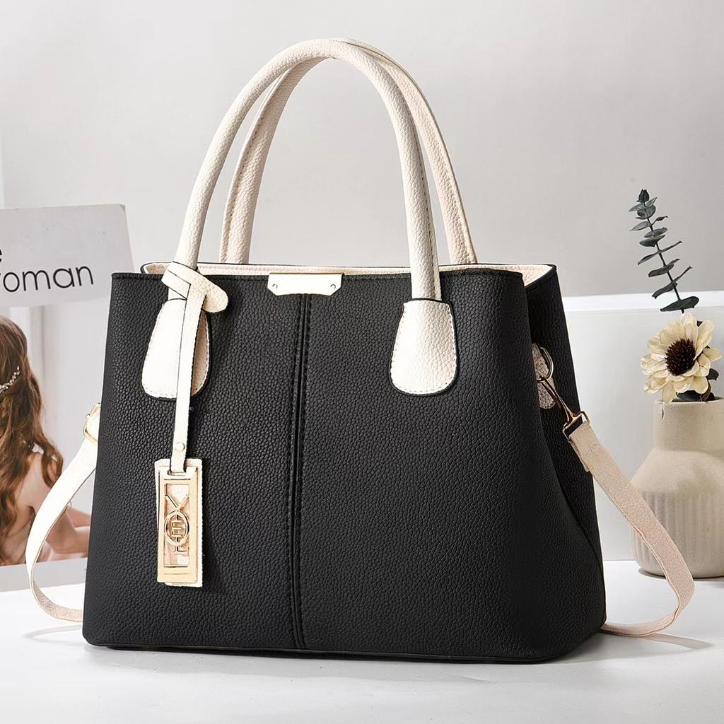 Borsa da donna semplice borsa a spalla borsa a mano in pelle PU grande capacità borsa a tracolla borsa da lista cablata