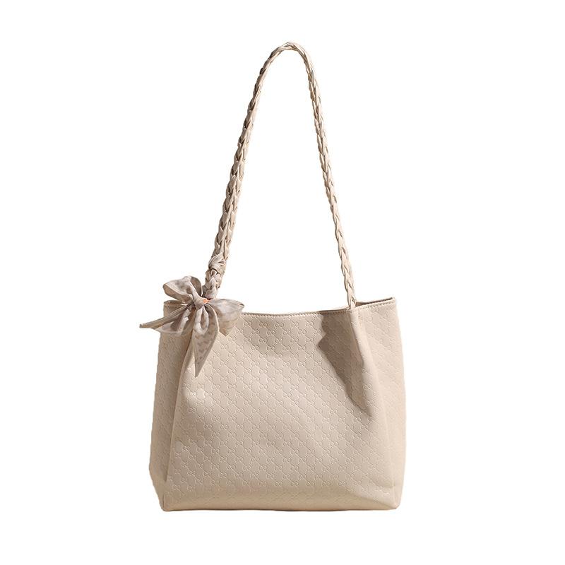 Skulderveske med stor kapasitet for kvinner Ny stil Moteabel Enkel Casual Moteabel Pendling Arbeid Håndbåret Tote-veske for kvinner