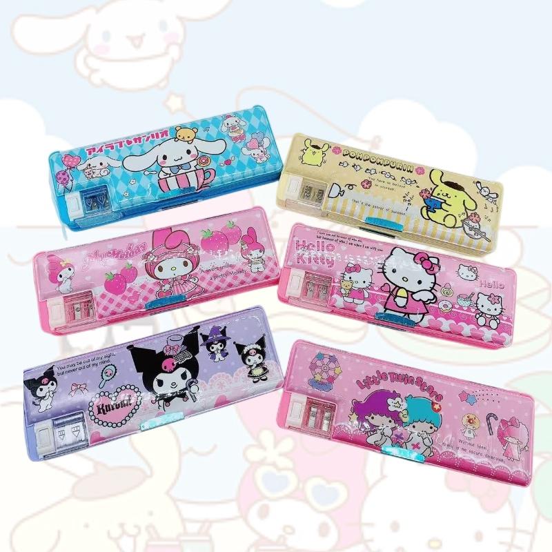 Trousse à crayons double face mignonne Kurumi avec motif de chien blanc de dessin animé