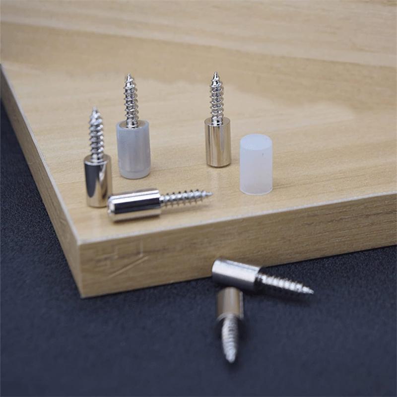 Self Tapping Screw Cabinet Shelf Bracket Laminate Support with Rubber Sleeve Non-Slip Layer Glass Plate Holder Fixed Screw