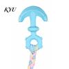 Small Medium Large Dog Toys Tug of War Toy, Rubber Chew Toy with Braided Macaron Color Pet Fabric Strips, Interactive Teeth Cleaning for to Dogs Safe