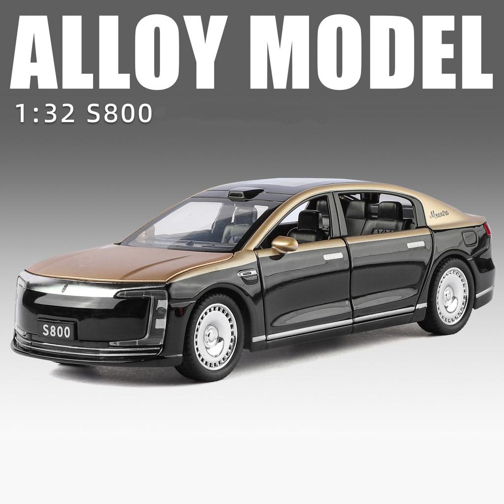 1:32 MAEXTRO S800 Alloy Luxy Model Diecast Metal New Energy Car Vehicles Car Model High Simulation Sound and Light Kids Toy Gift