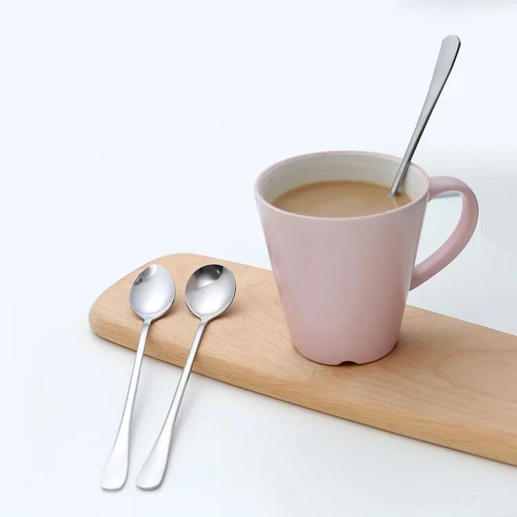 304 Stainless Steel Long Handle Spoon Tea Spoon Dessert Coffee Ice Cream Spoons Kitchen Accessories Bar Tools New Direct Sales