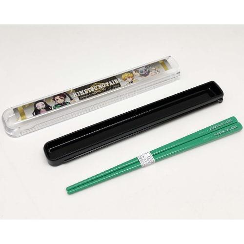 OSK Demon Slayer: Kimetsu No Yaiba Chopstick Case Set with Pull Lid, HS 11, Dark Brown