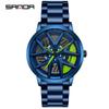 Classic Men's Quartz Watch - Car Wheel Style, Steel Band, Trendy & Casual