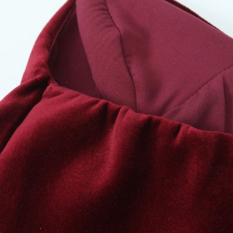 Kaslead New Arrival Women's Clothing Fashion Style Fashion Bowknot Decoration Velvet Tops 9346150